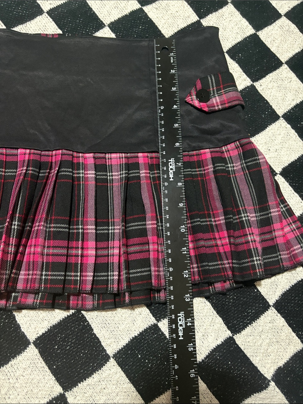 Vintage Candie's Plaid Pleated Micro Mini Skirt - Picture 7 of 7